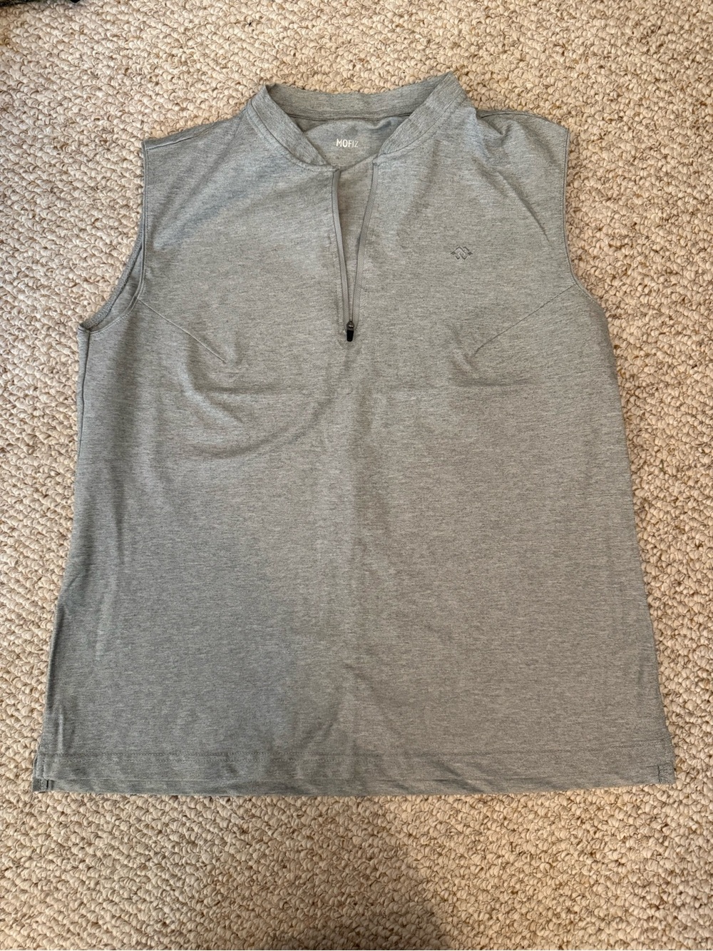 HOFI Sleeveless Heather Gray Zip-Notch Women's Top